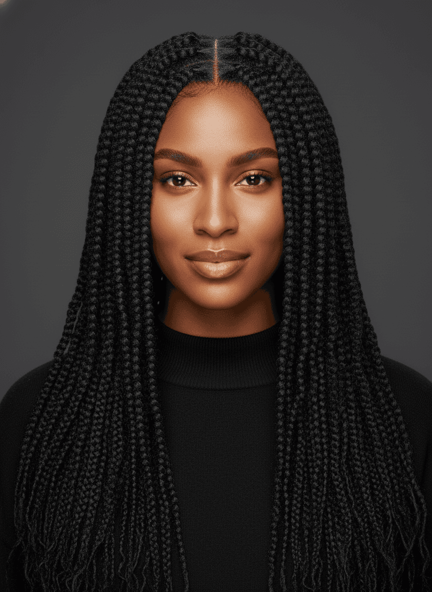 Black woman with Marley twists, full texture portrait