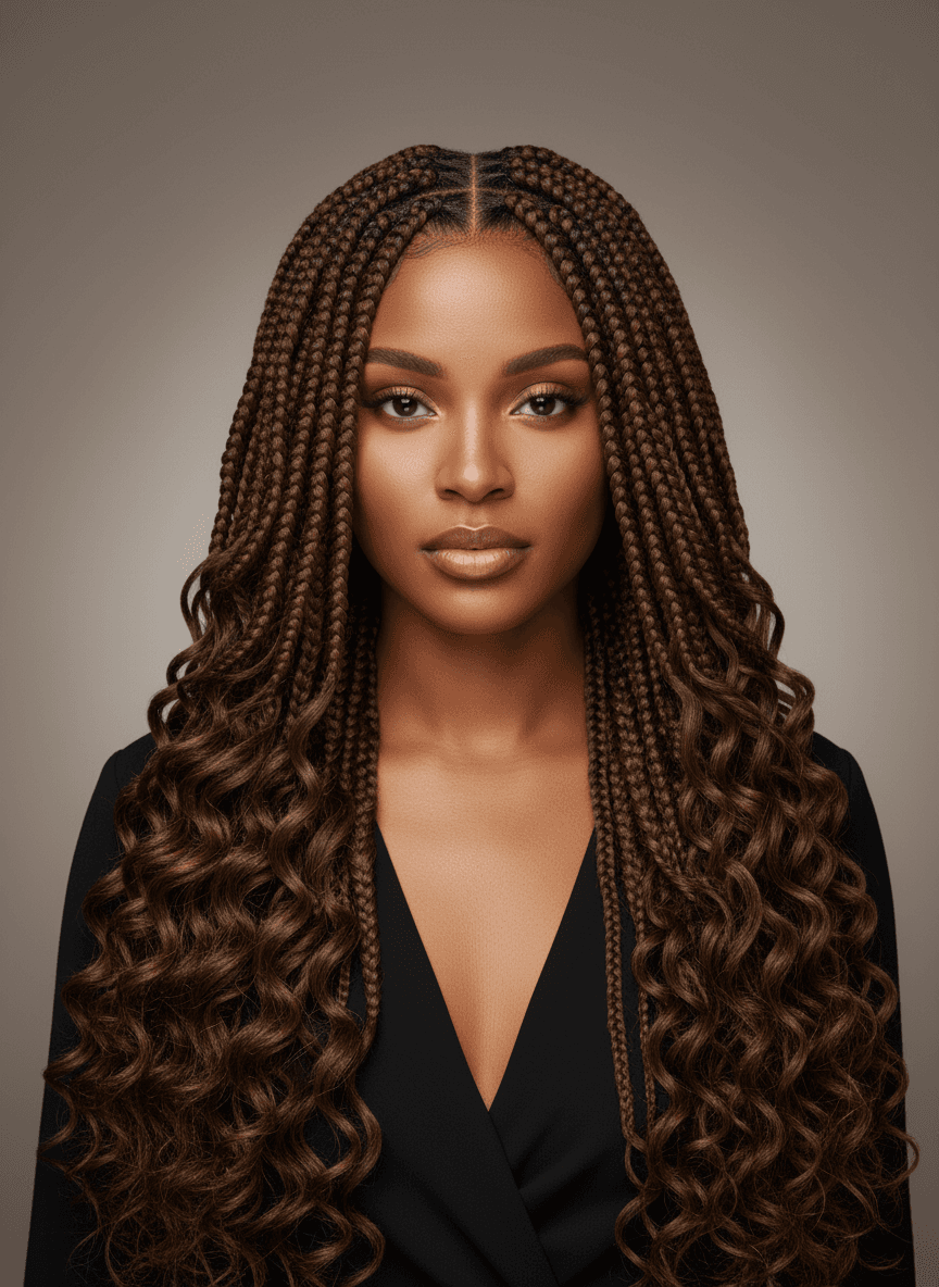 Black woman with soft passion twists, textured beauty portrait