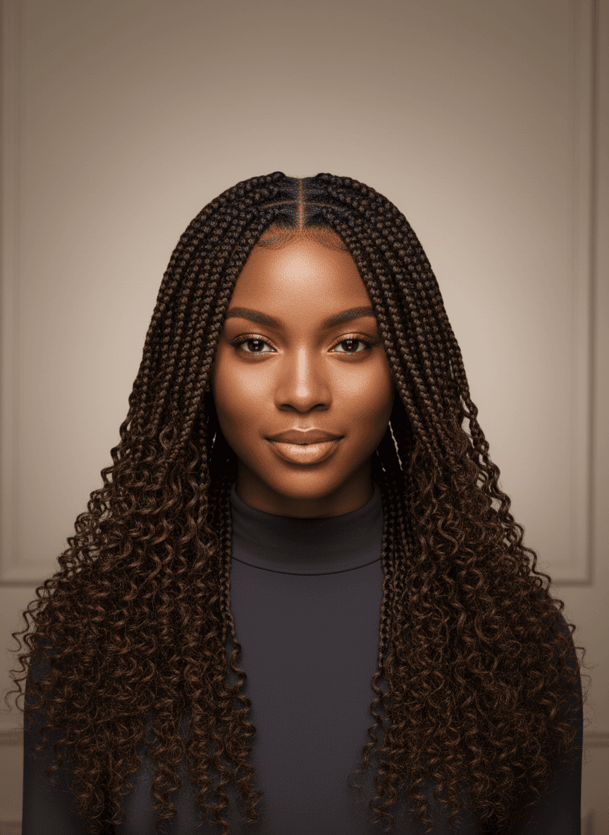 Black woman with spring twists, full texture portrait